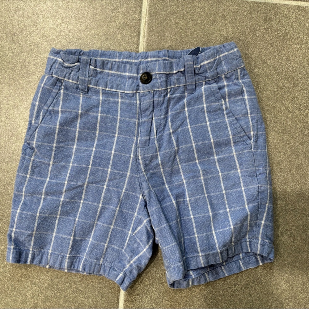 Janie and Jack Blue Plaid boys Shorts
